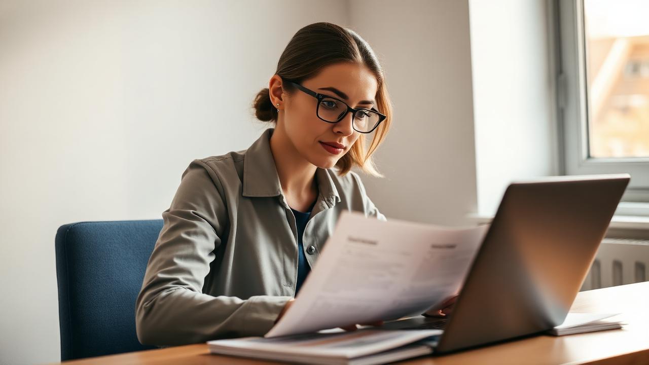 Clinical research associate working through a practical assessment on a laptop